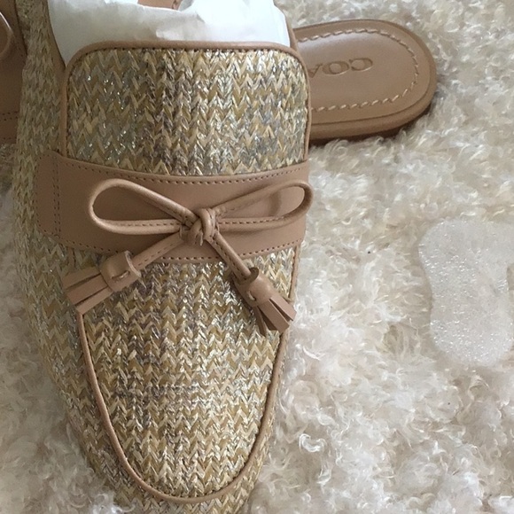 - Sz 11B Coach Stassi Metallic Raffia slide..NWB. - Picture 5 of 6